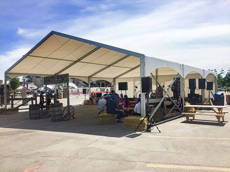 Tent rental setup for outdoor events by Superior Tent Rentals, featuring large event tents for rent.