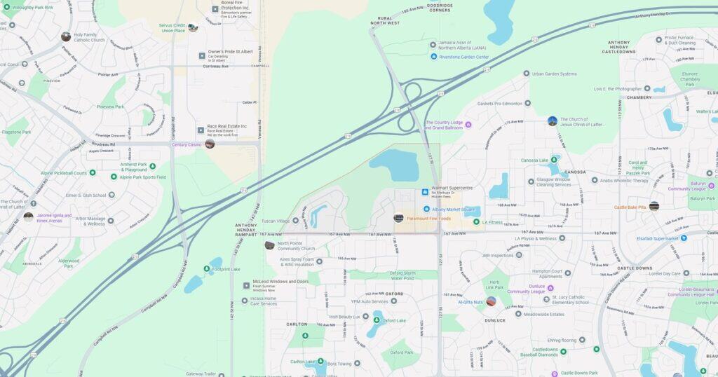 Map of Albany Edmonton