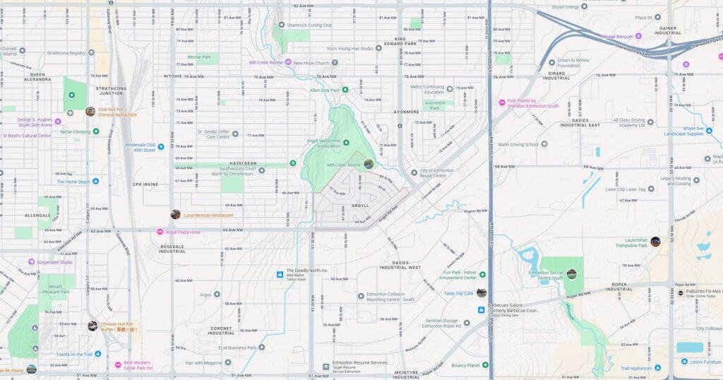 map of Argyll, Edmonton