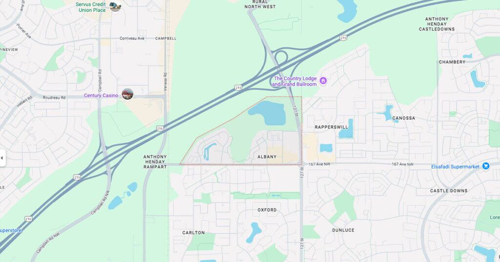Map of Albany-Edmonton