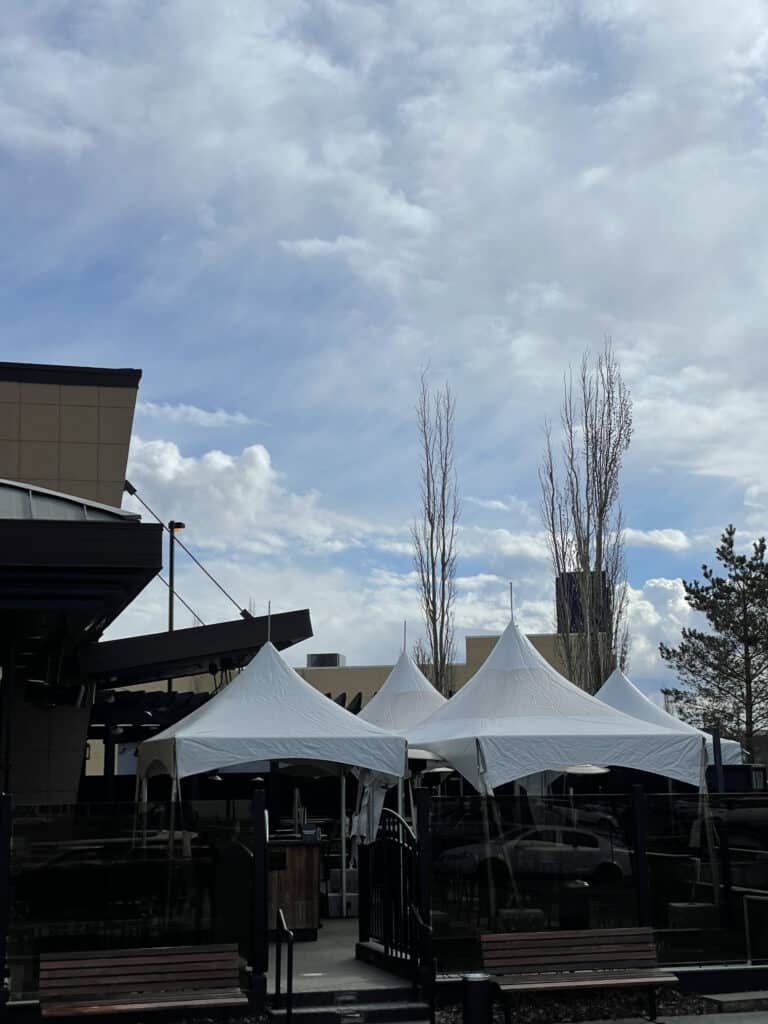 White event tents for outdoor gatherings and rentals at Superior Tent Rentals.