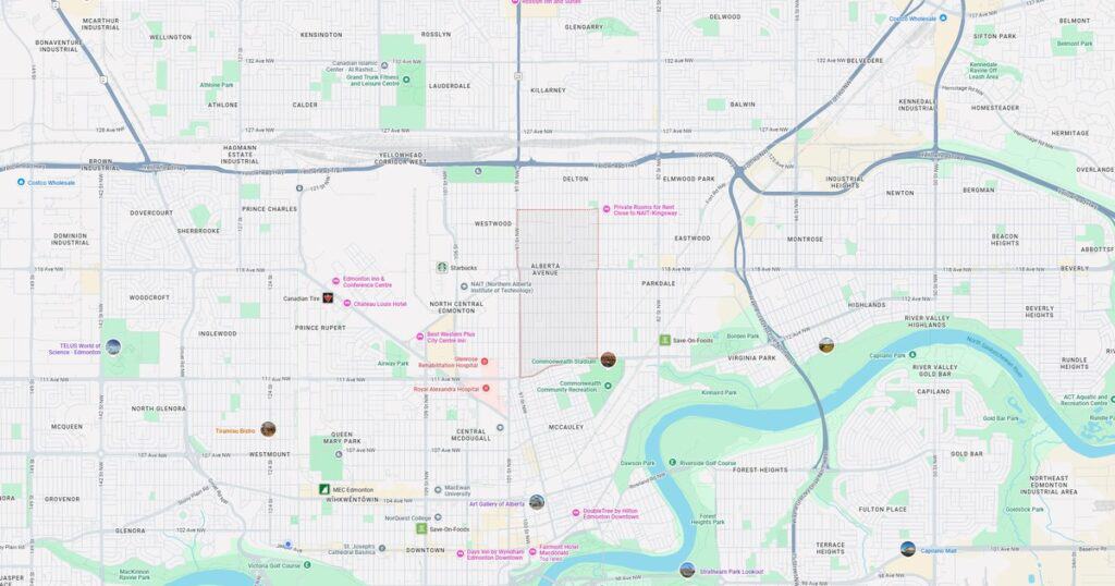 Map of Alberta Park Industrial Edmonton