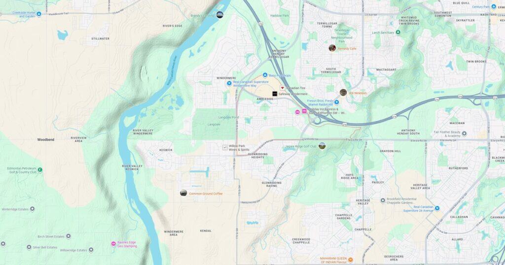 map of Ambleside Edmonton