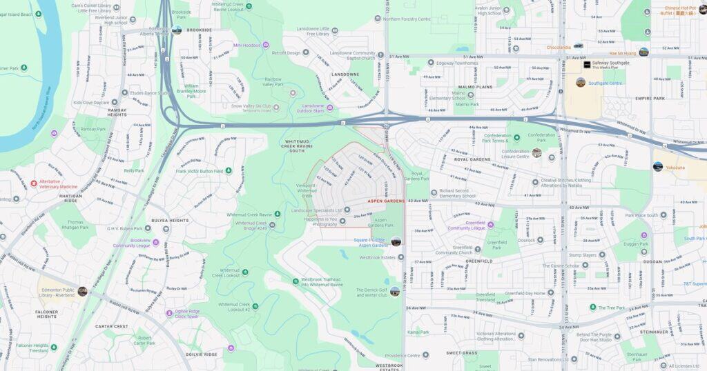 Map of Aspen Gardens Edmonton