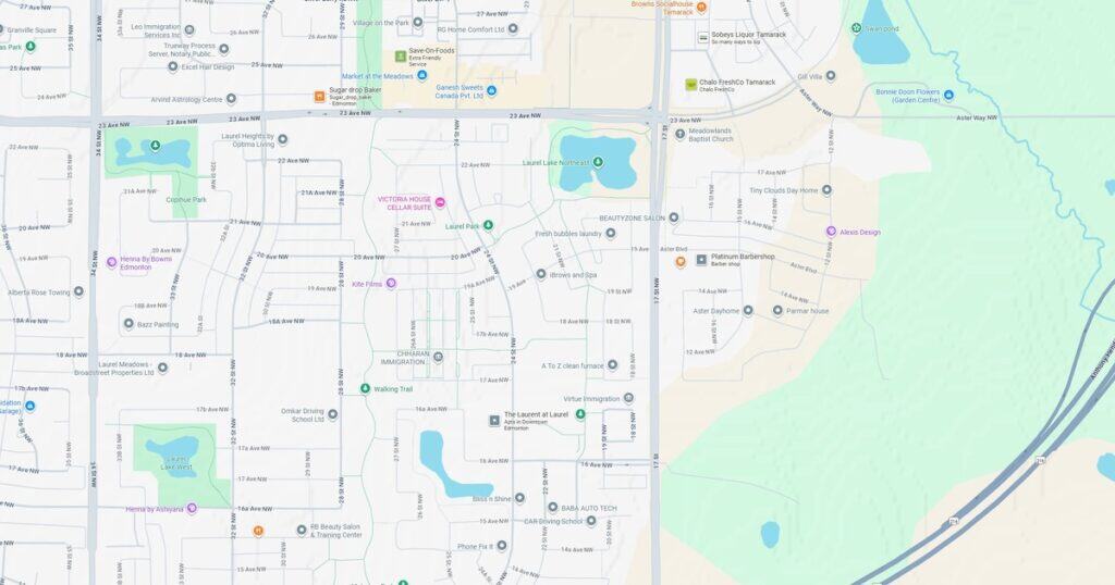 Map of Aster Edmonton