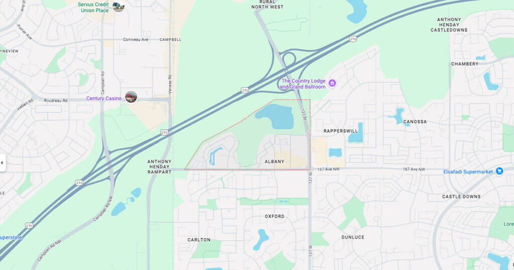Map of Albany-Edmonton
