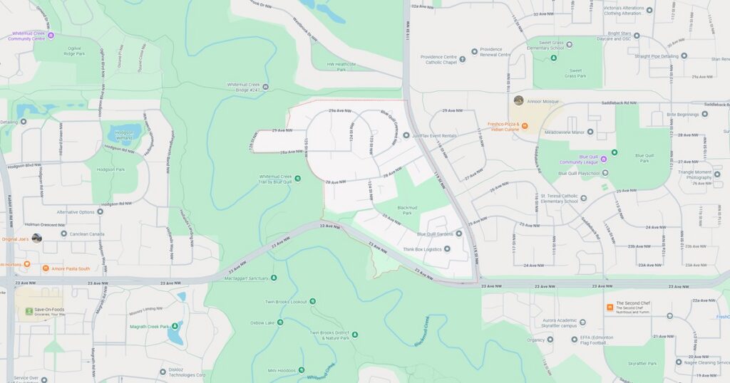 blue quill estates edmonton google maps featured