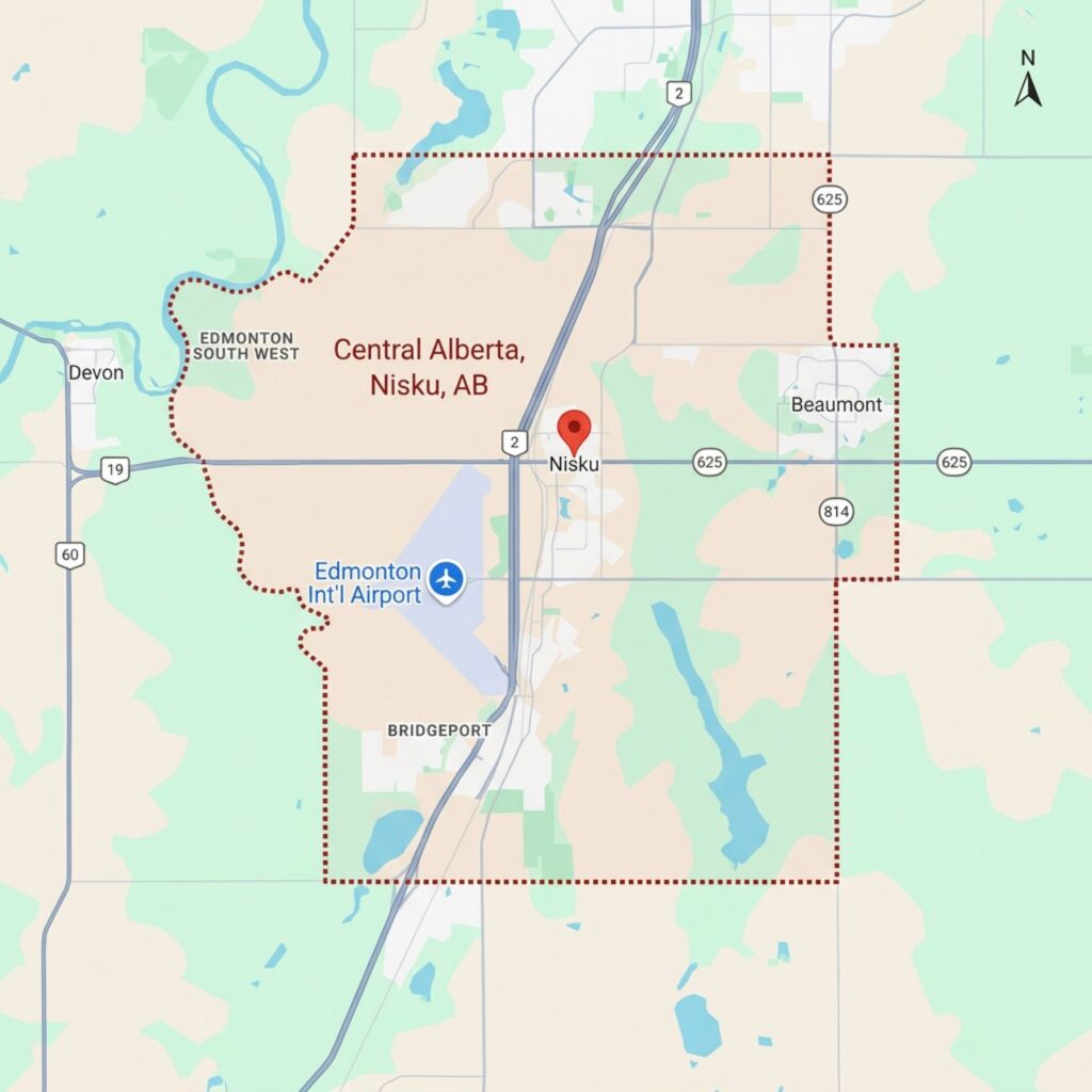 google maps image of Central Alberta, Nisku, AB