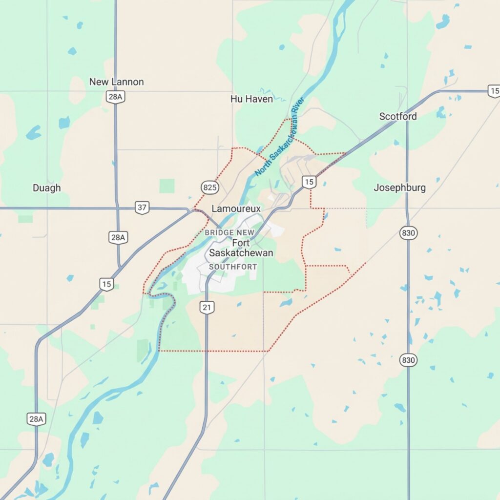 google maps image of Fort Saskatchewan, AB